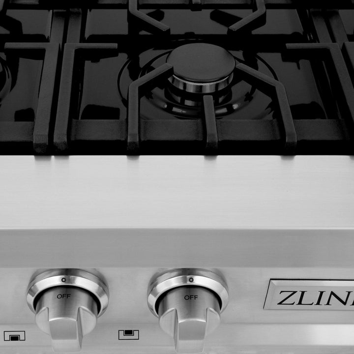 ZLINE KITCHEN AND BATH RT36 ZLINE 36" Porcelain Gas Stovetop with 6 Gas Burners Finish: Stainless Steel