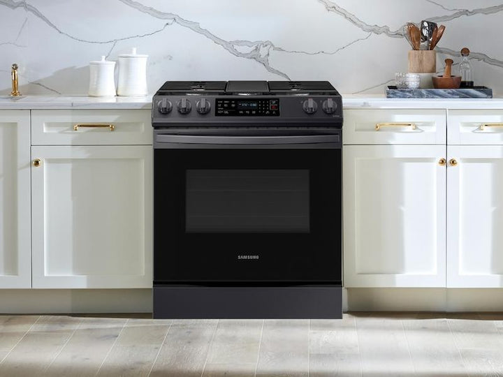 SAMSUNG NX60T8311SG 6.0 cu. ft. Smart Slide-in Gas Range with Convection in Black Stainless Steel