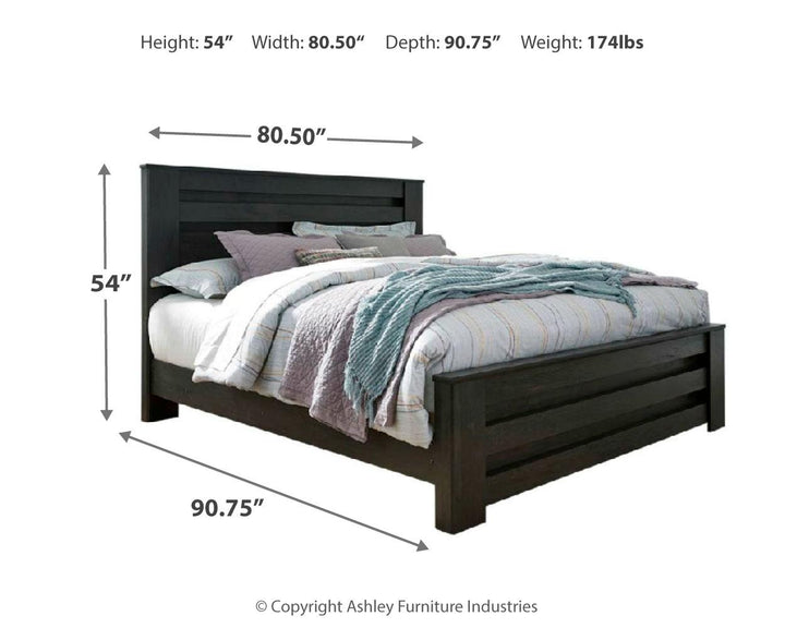 ASHLEY FURNITURE PKG004014 King Panel Bed With Mirrored Dresser and Chest