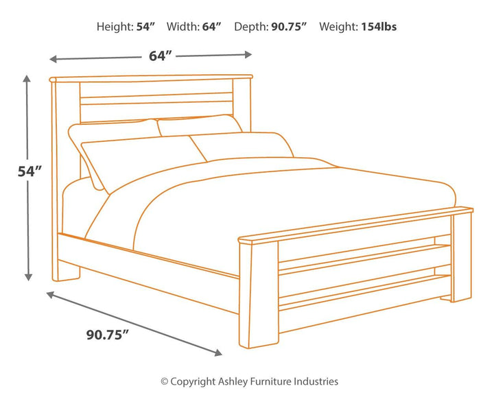 ASHLEY FURNITURE PKG003974 Queen Panel Bed With Mirrored Dresser, Chest and Nightstand