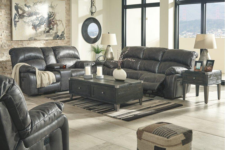 ASHLEY FURNITURE 51601U3 Dunwell Power Reclining Sofa and Loveseat With Power Recliner