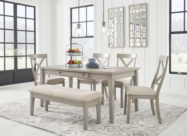 ASHLEY FURNITURE PKG013256 Dining Table and 4 Chairs and Bench