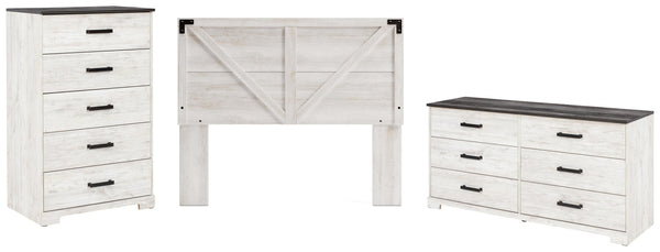 ASHLEY FURNITURE PKG009321 Queen Panel Headboard With Dresser and Chest