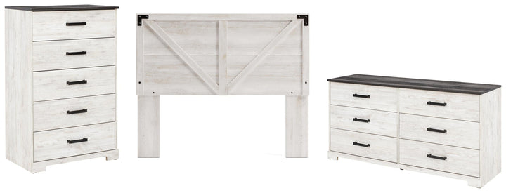 ASHLEY FURNITURE PKG009321 Queen Panel Headboard With Dresser and Chest