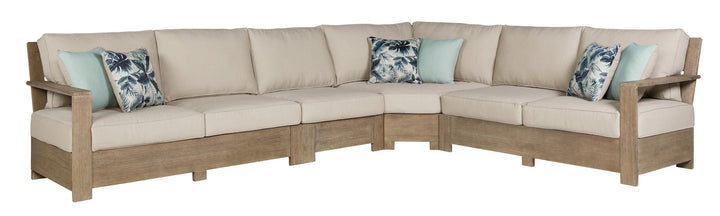 ASHLEY FURNITURE PKG011415 4-piece Outdoor Sectional With Coffee Table and End Table