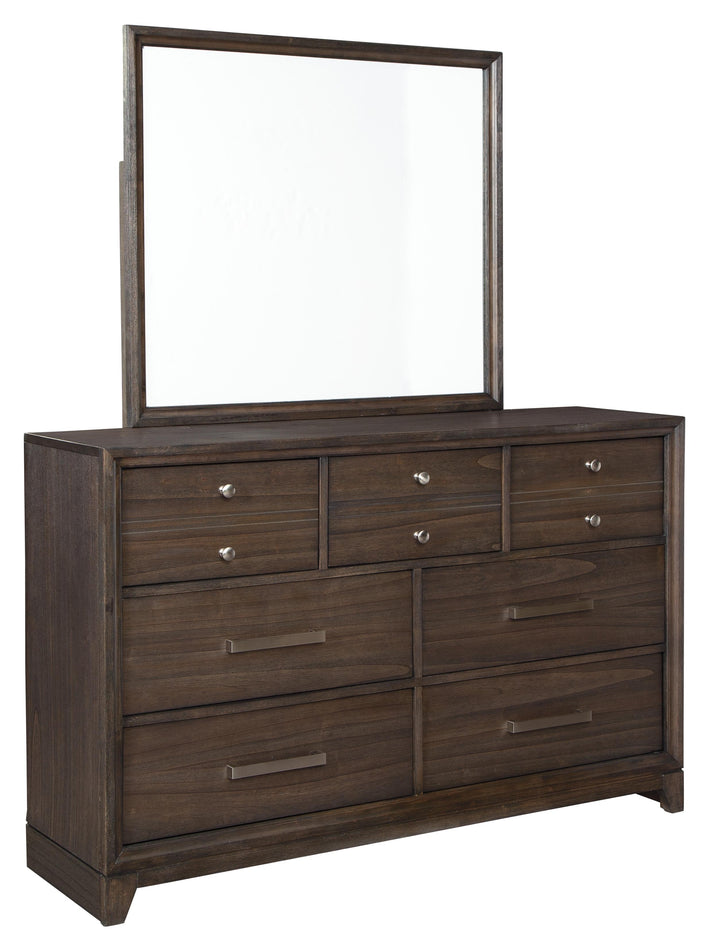 ASHLEY FURNITURE PKG005254 California King Panel Bed With 2 Storage Drawers With Mirrored Dresser and 2 Nightstands