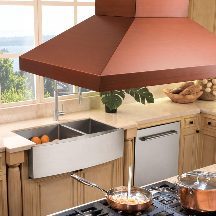 ZLINE KITCHEN AND BATH 8KL3IC36 ZLINE 36" Designer Series Copper Island Mount Range Hood