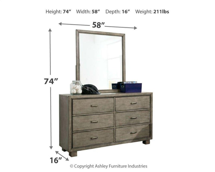 ASHLEY FURNITURE PKG005735 Full Bookcase Bed With Mirrored Dresser and Chest