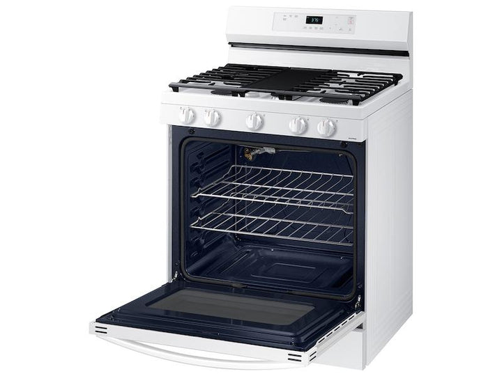 SAMSUNG NX60A6111SW 6.0 cu. ft. Smart Freestanding Gas Range with Integrated Griddle in White