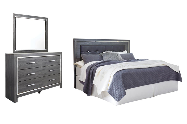 ASHLEY FURNITURE PKG003492 King/california King Upholstered Panel Headboard With Mirrored Dresser