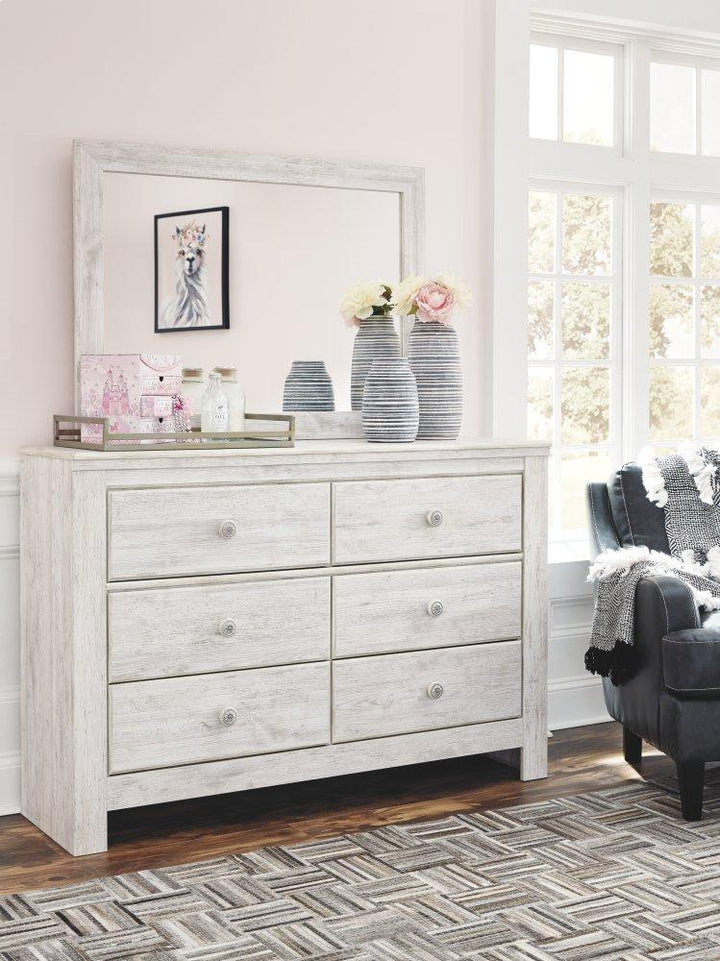 ASHLEY FURNITURE PKG002893 Queen Panel Bed With Mirrored Dresser, Chest and Nightstand