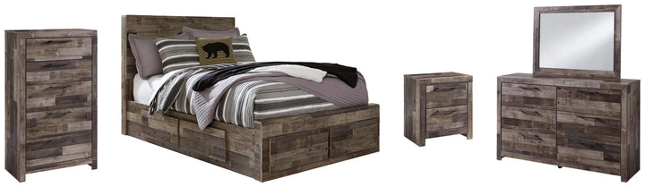 ASHLEY FURNITURE PKG003481 Full Panel Bed With 6 Storage Drawers With Mirrored Dresser, Chest and Nightstand