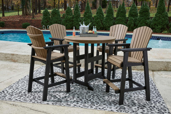 ASHLEY FURNITURE PKG009513 Outdoor Bar Table and 4 Barstools