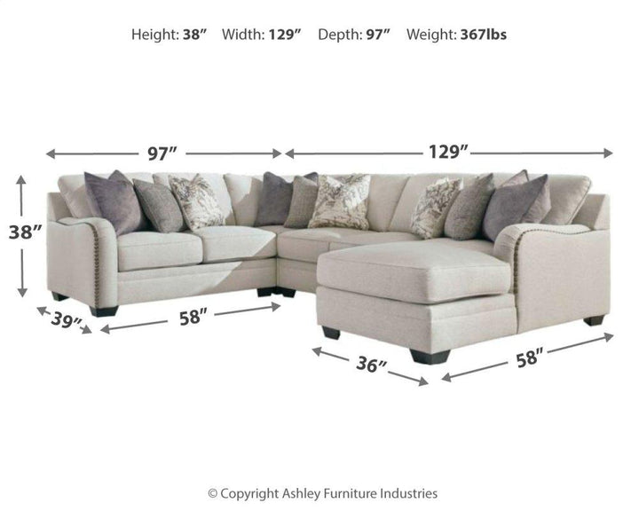 ASHLEY FURNITURE 32101U2 Dellara 4-piece Sectional With Ottoman