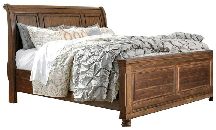 ASHLEY FURNITURE PKG006412 King Panel Bed With 2 Storage Drawers With Mirrored Dresser, Chest and Nightstand