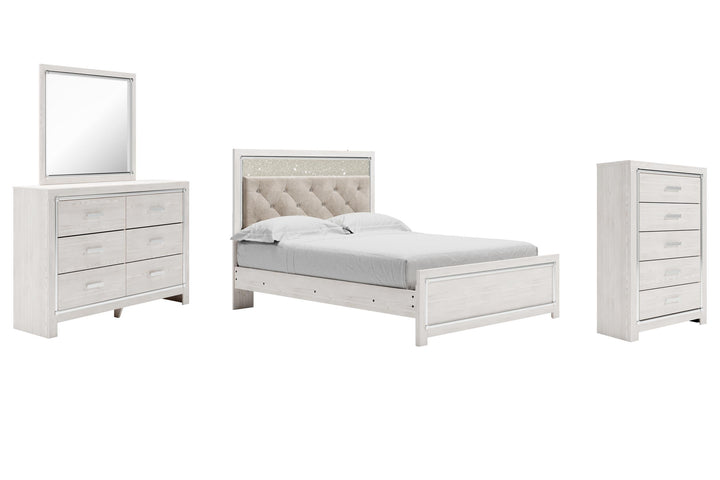 ASHLEY FURNITURE PKG009421 Queen Panel Bed With Mirrored Dresser and Chest