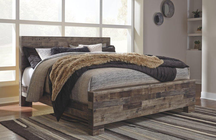 ASHLEY FURNITURE PKG003394 King Panel Bed With Mirrored Dresser and 2 Nightstands