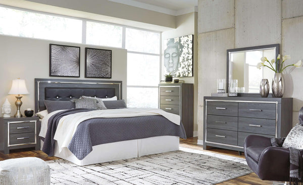 ASHLEY FURNITURE PKG003492 King/california King Upholstered Panel Headboard With Mirrored Dresser