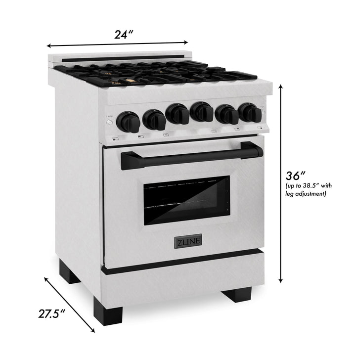 ZLINE KITCHEN AND BATH RGSZSN24CB ZLINE Autograph Edition 24" 2.8 cu. ft. Range with Gas Stove and Gas Oven in DuraSnow R Stainless Steel with Champagne Bronze Accents Color: Champagne Bronze