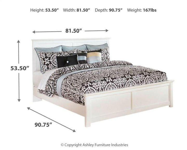 ASHLEY FURNITURE PKG002780 King Panel Bed With Mirrored Dresser and 2 Nightstands