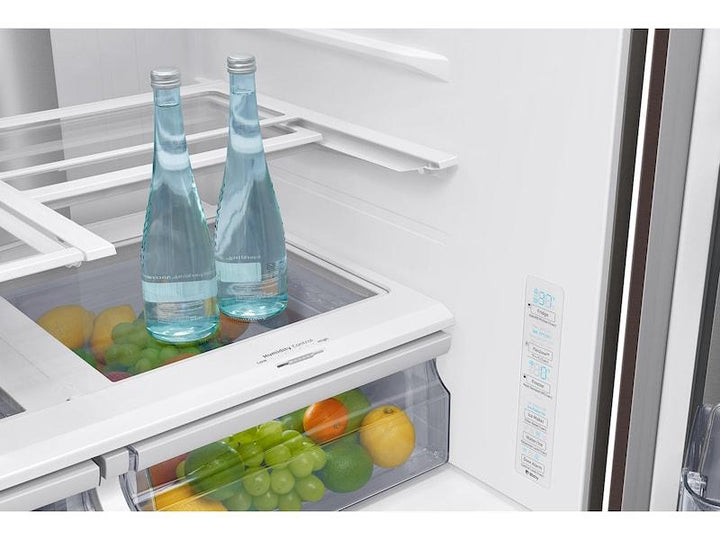 SAMSUNG RF22R7351DT 22 cu. ft. Food Showcase Counter Depth 4-Door French Door Refrigerator in Tuscan Stainless Steel