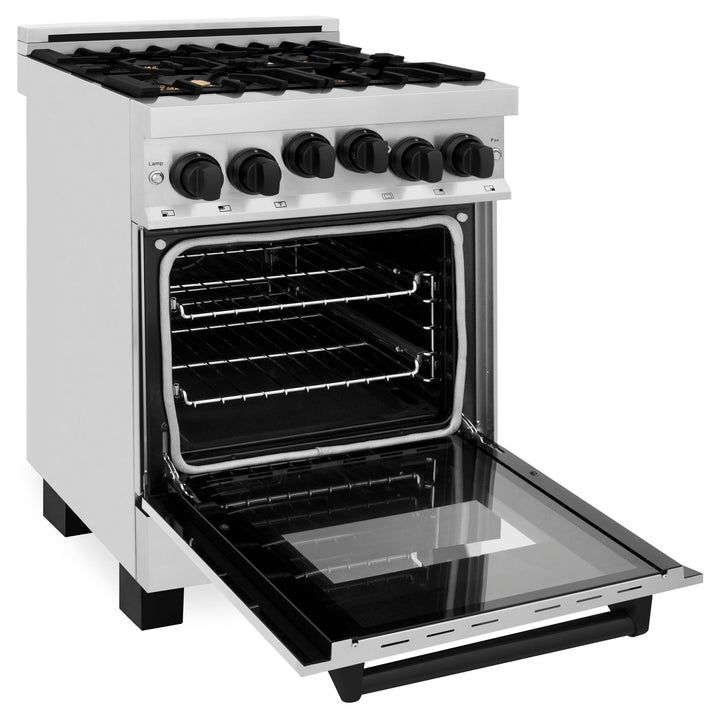 ZLINE KITCHEN AND BATH RGZ24CB ZLINE Autograph Edition 24" 2.8 cu. ft. Range with Gas Stove and Gas Oven in Stainless Steel with Accents Color: Champagne Bronze