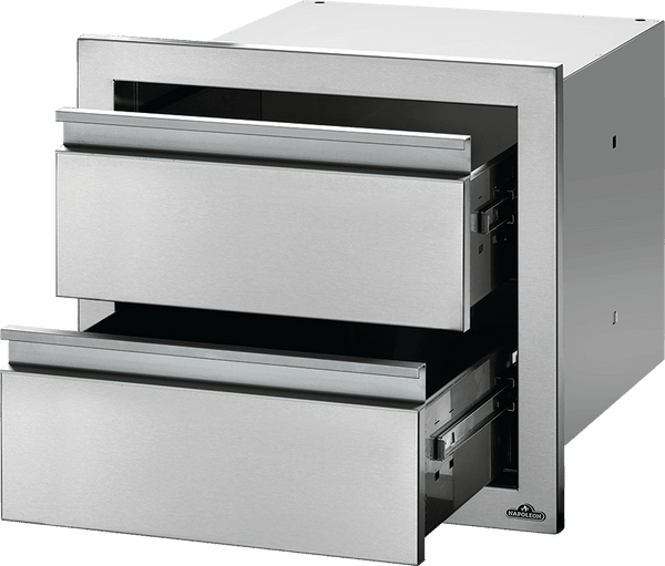 NAPOLEON BBQ BI18162DR 18" X 16" Double Drawer , Stainless Steel