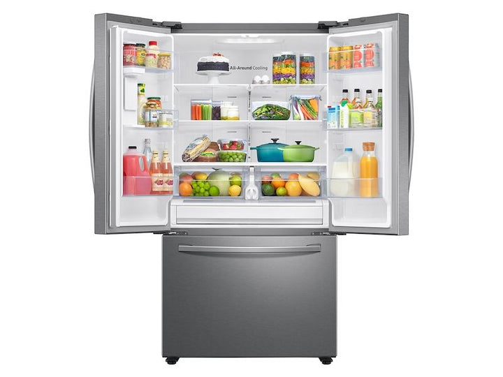 SAMSUNG RF28T5101SR 28 cu. ft. Large Capacity 3-Door French Door Refrigerator with Internal Water Dispenser in Stainless Steel