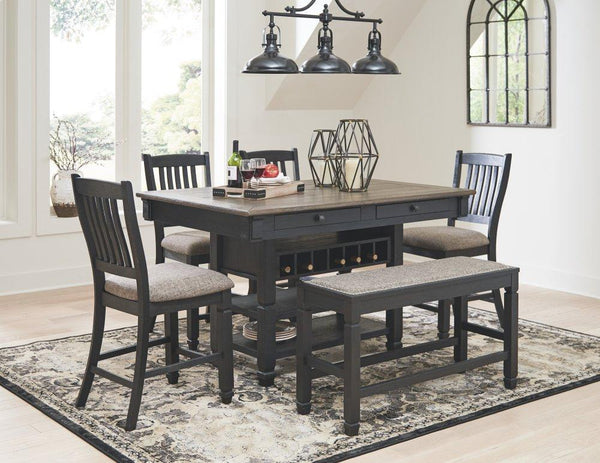 ASHLEY FURNITURE PKG014070 Counter Height Dining Table and 4 Barstools and Bench