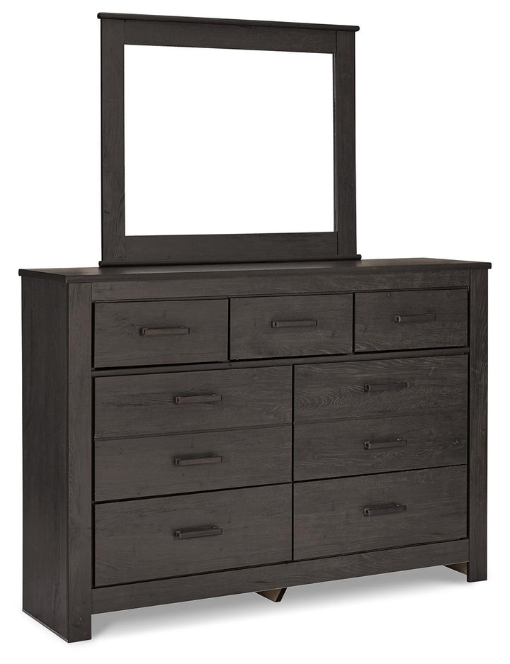 ASHLEY FURNITURE PKG012907 Queen Panel Bed With Mirrored Dresser and Nightstand