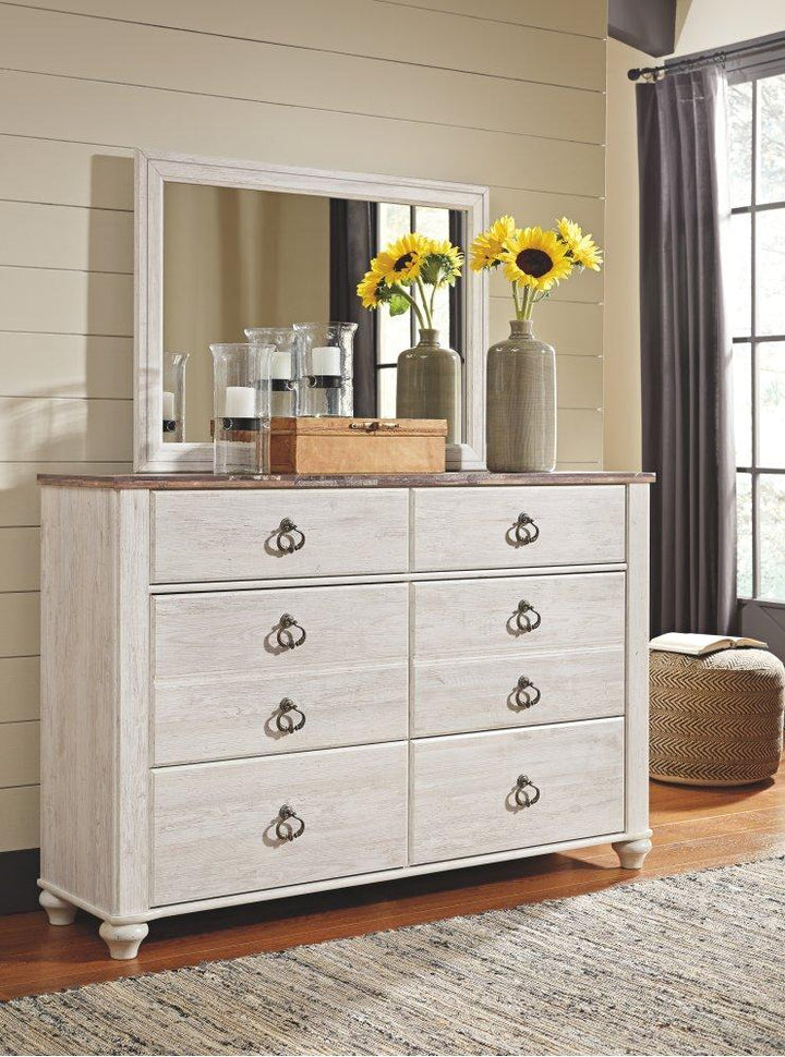 ASHLEY FURNITURE PKG004362 King Sleigh Bed With Mirrored Dresser and 2 Nightstands