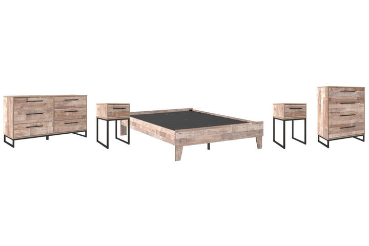 ASHLEY FURNITURE PKG009211 Full Platform Bed With Dresser, Chest and 2 Nightstands