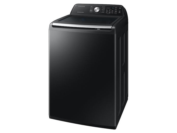 SAMSUNG WA44A3405AV 4.4 cu. ft. Top Load Washer with ActiveWave TM Agitator and Active WaterJet in Brushed Black