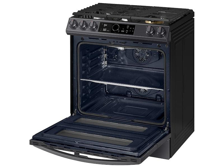 SAMSUNG NX60T8751SG 6.0 cu ft. Smart Slide-in Gas Range with Flex Duo TM , Smart Dial & Air Fry in Black Stainless Steel