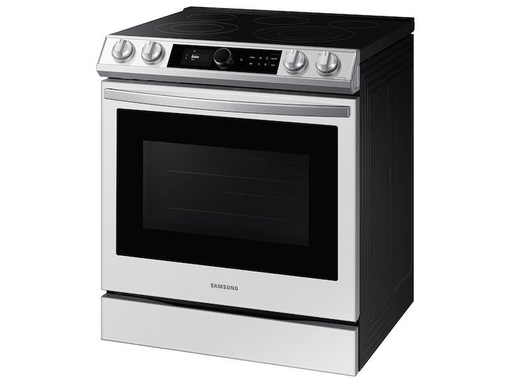 SAMSUNG NE63BB871112AA Bespoke Smart Slide-in Electric Range 6.3 cu. ft. with Smart Dial & Air Fry in White Glass