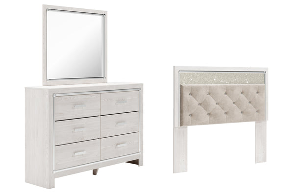 ASHLEY FURNITURE PKG009467 Queen Panel Headboard With Mirrored Dresser