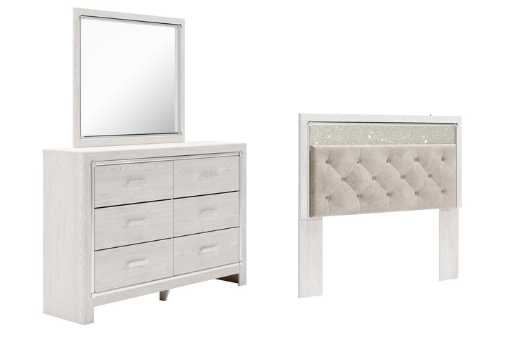 ASHLEY FURNITURE PKG009467 Queen Panel Headboard With Mirrored Dresser