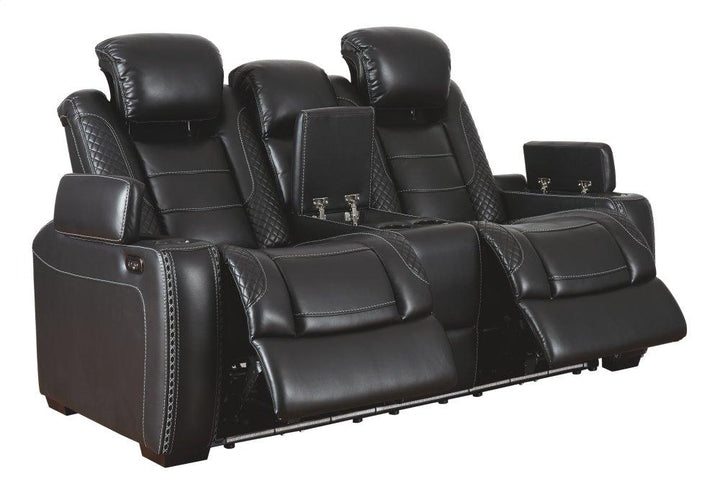 ASHLEY FURNITURE 3700318 Party Time Power Reclining Loveseat With Console