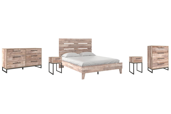 ASHLEY FURNITURE PKG009195 Queen Platform Bed With Dresser, Chest and 2 Nightstands