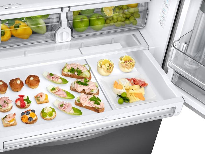 SAMSUNG RF28R6301SR 28 cu. ft. 3-Door French Door, Full Depth Refrigerator with Food Showcase in Stainless Steel