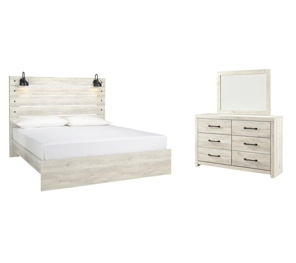 ASHLEY FURNITURE PKG003032 King Panel Bed With Mirrored Dresser