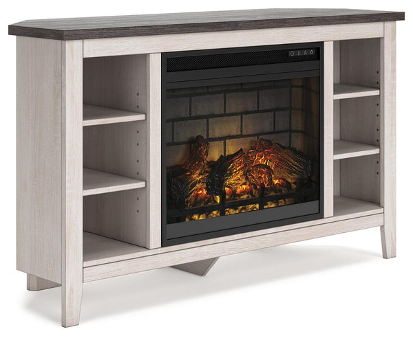 ASHLEY FURNITURE W287W6 Dorrinson Corner TV Stand With Electric Fireplace