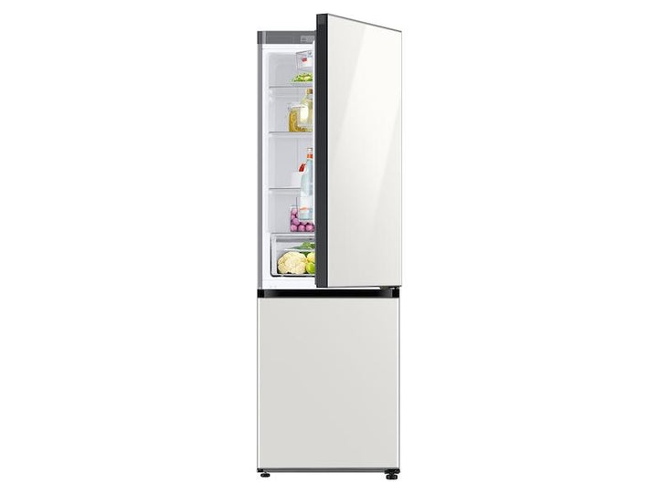 SAMSUNG RB12A300635 12.0 cu. Ft. Bespoke Bottom Freezer Refrigerator with Flexible Design in White Glass