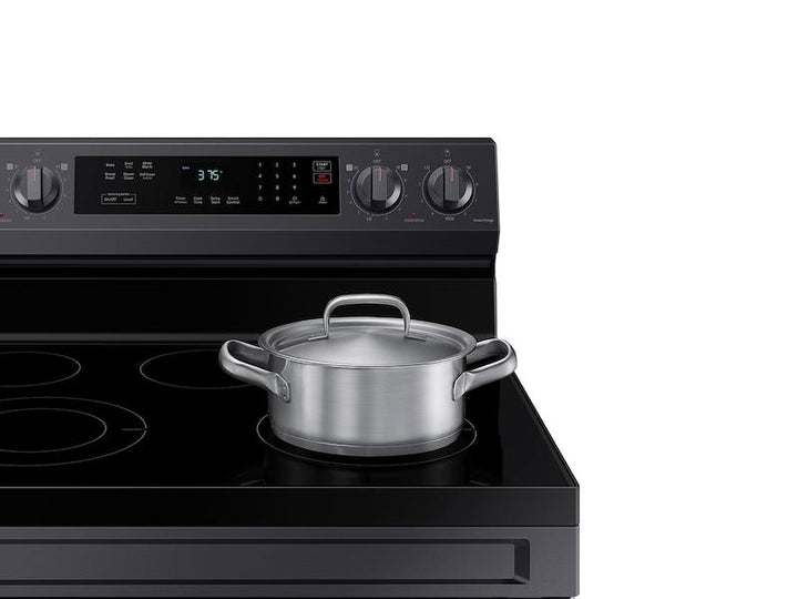 SAMSUNG NE63A6311SG 6.3 cu. ft. Smart Freestanding Electric Range with Rapid Boil TM & Self Clean in Black Stainless Steel