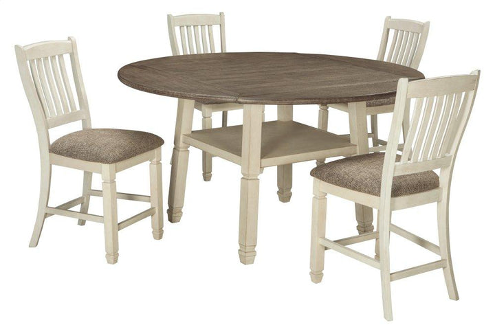 ASHLEY FURNITURE D647D6 Bolanburg Counter Height Dining Table and 4 Barstools