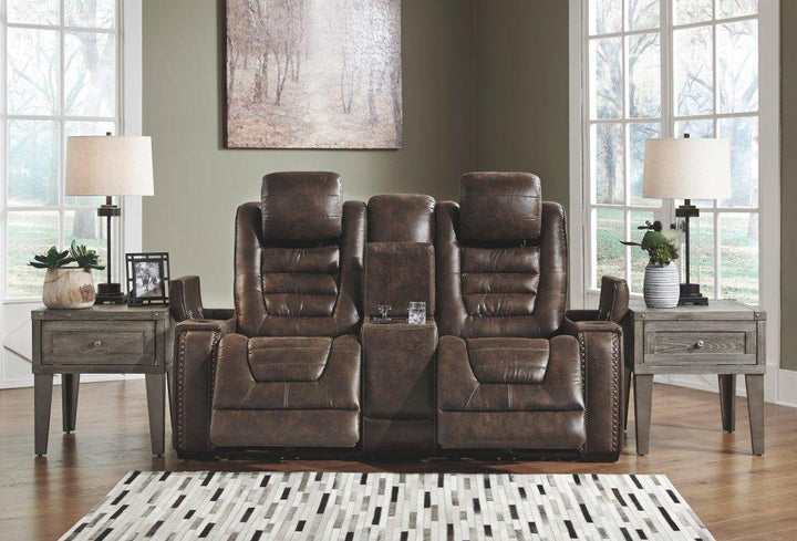 ASHLEY FURNITURE 3850118 Game Zone Power Reclining Loveseat With Console