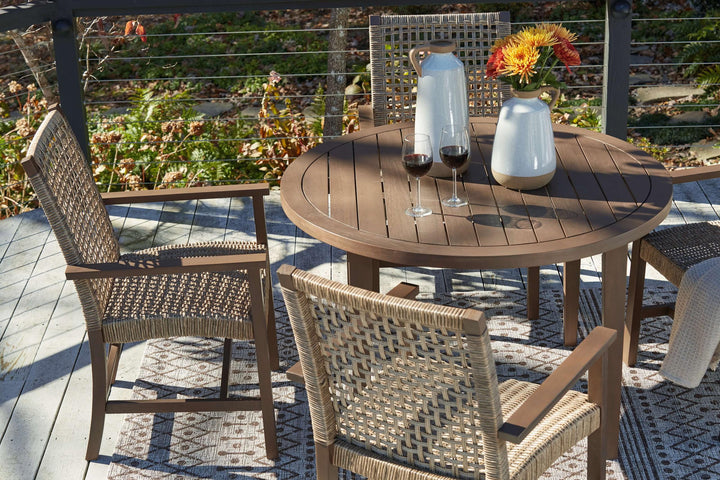 ASHLEY FURNITURE PKG013873 Outdoor Dining Table and 4 Chairs