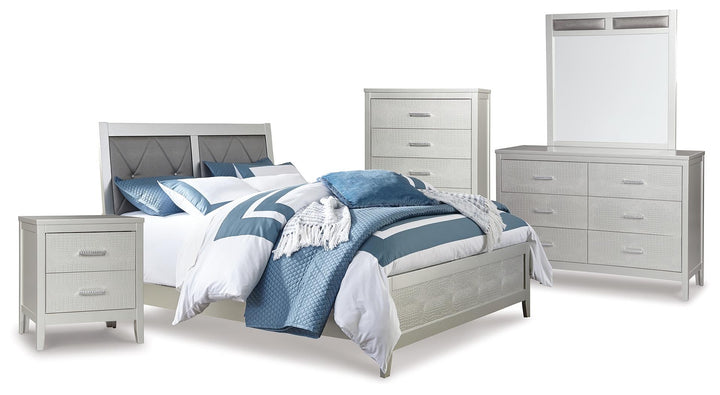 ASHLEY FURNITURE PKG014092 King Panel Bed With Mirrored Dresser and Nightstand