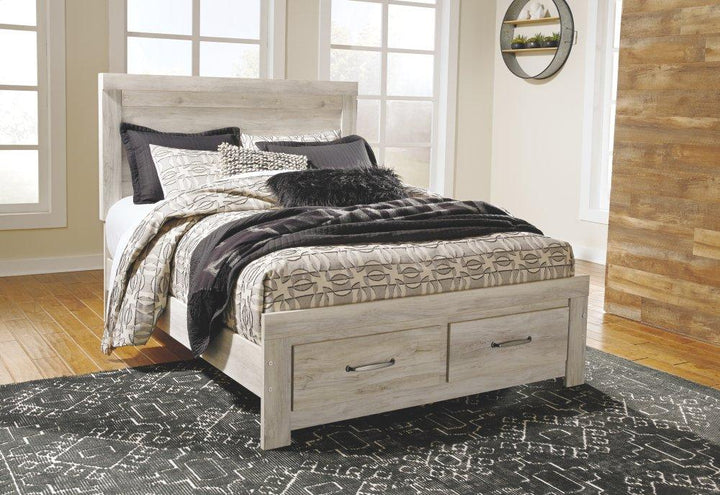 ASHLEY FURNITURE PKG004720 Queen Platform Bed With 2 Storage Drawers With Mirrored Dresser and 2 Nightstands