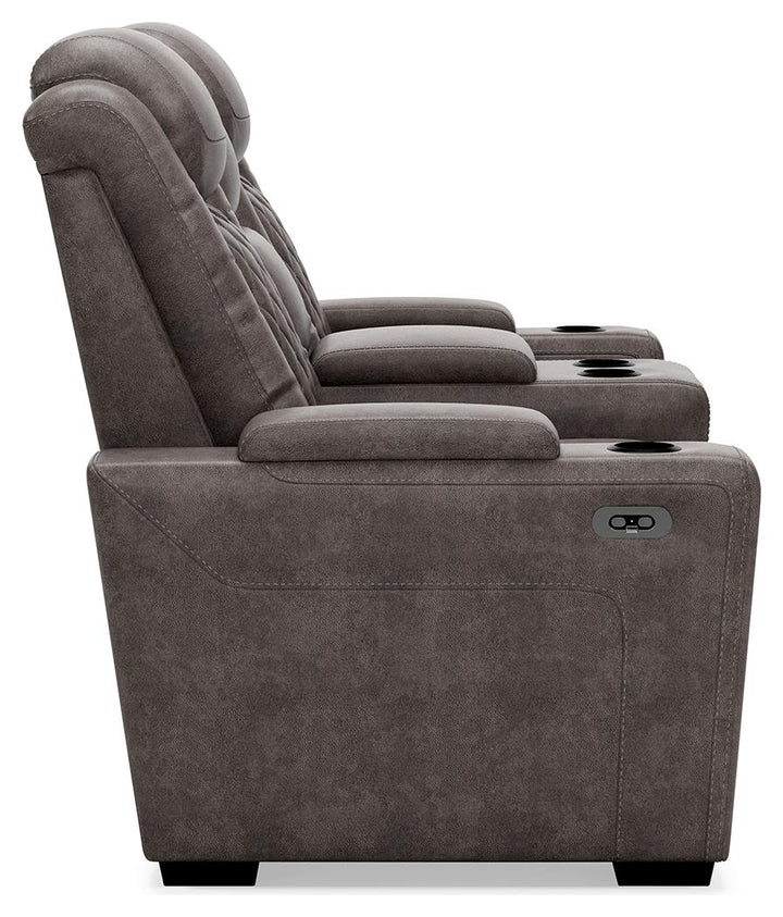 ASHLEY FURNITURE 9300318 Hyllmont Power Reclining Loveseat With Console